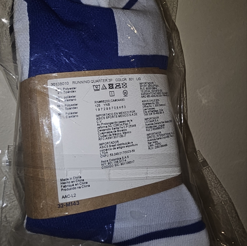 Asics 3pk Socks New In The Bag Short